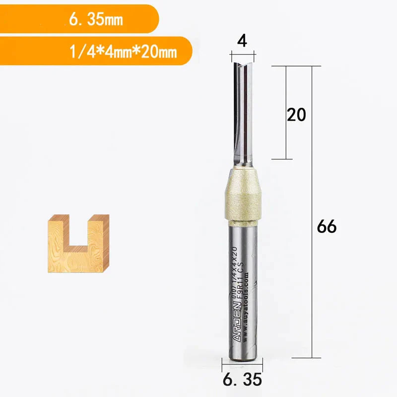 Arden Straight Router Bit - Tungsten, 1/4 Inch Shank