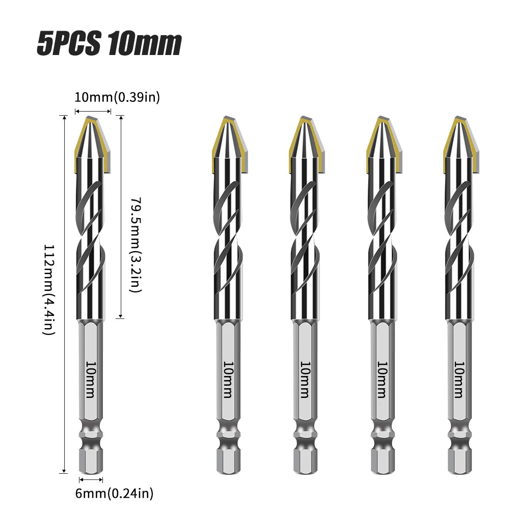 Hex Shank Core Drill Bit Set - Multi-Material Masonry Bits