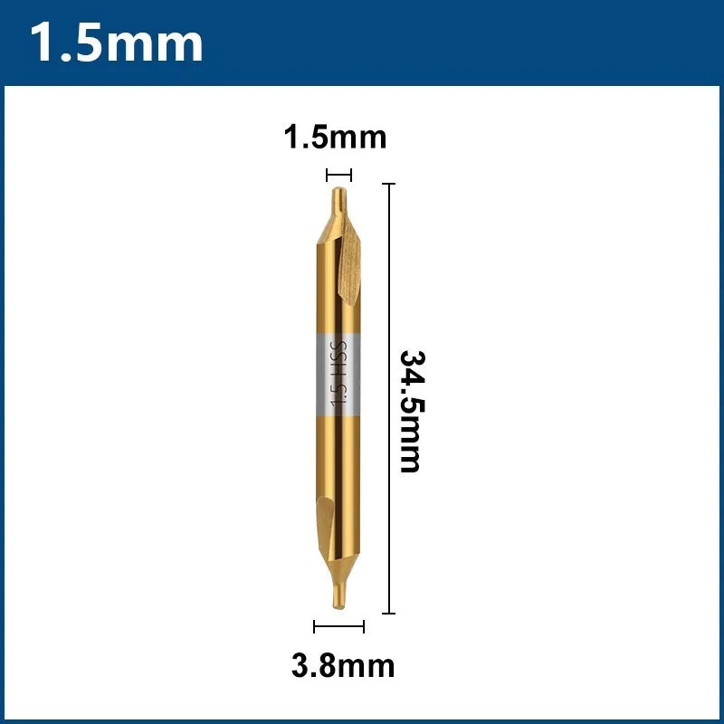 HSS Center Drill Bit - 60° Combined Countersink Spotting Drill, 1-6mm
