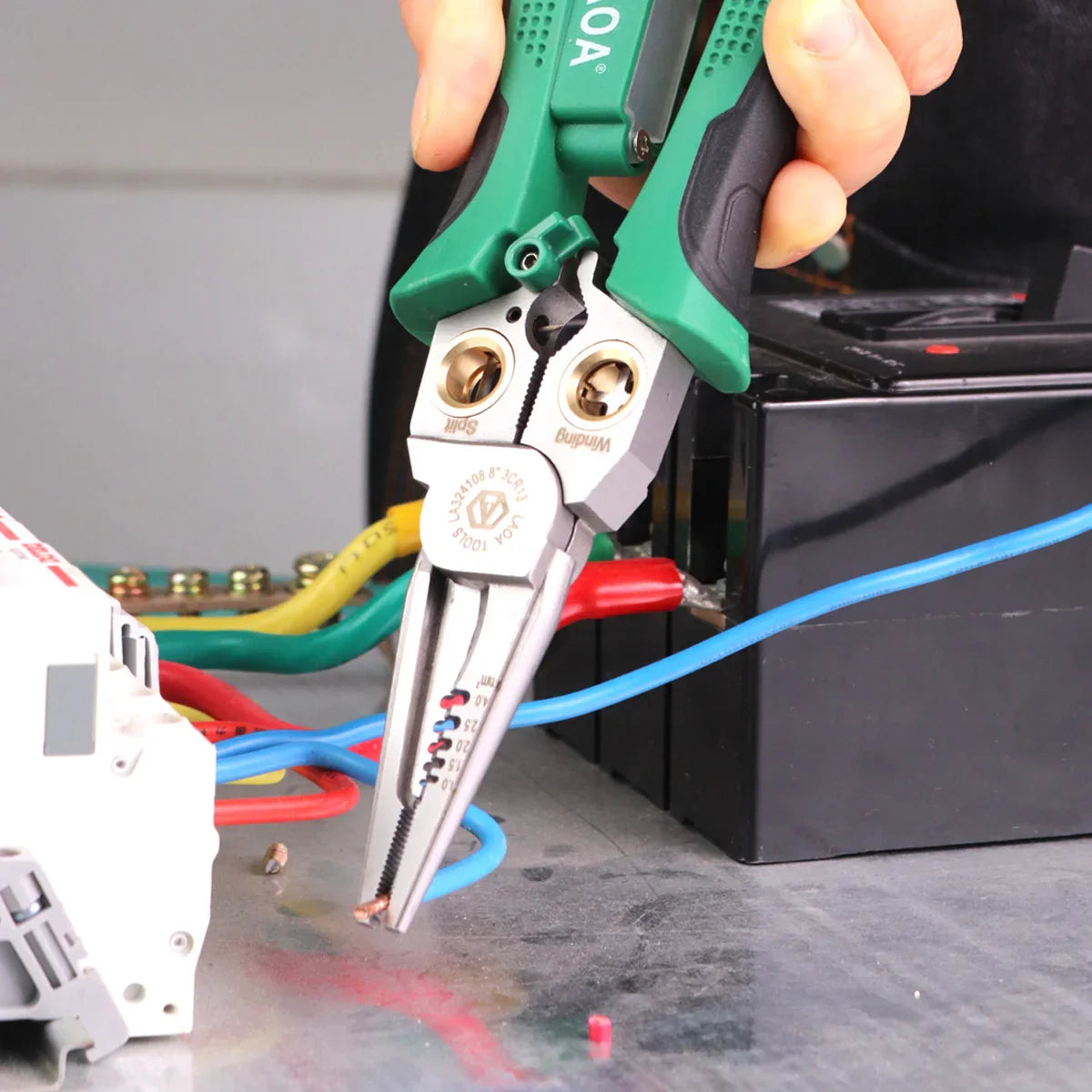8-in-1 Electrician's Pliers with Wire Stripper & Crimper