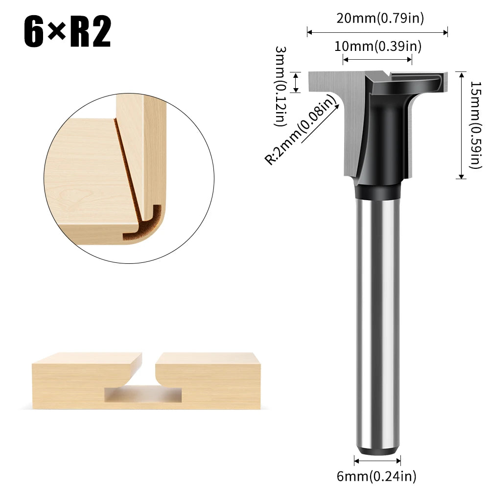 Arc Bending Router Bit – 6mm 1/4in Shank T-Slot Milling Cutter