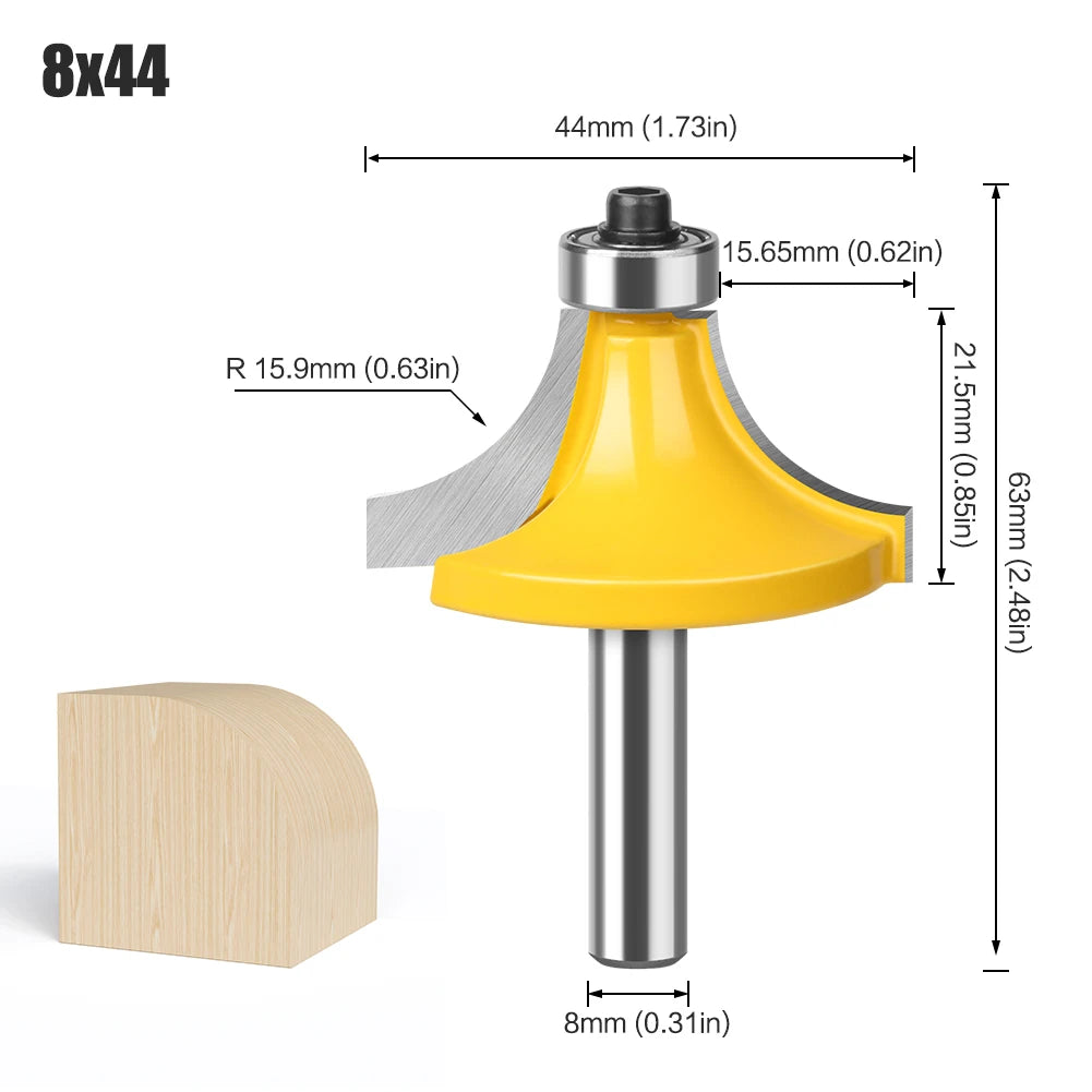 Large radius round over router bit with bearing - image 9 of 9