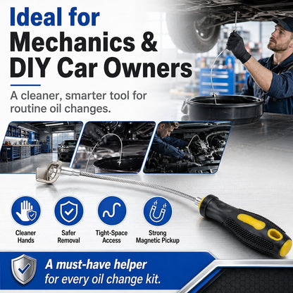 Flexible Magnetic Oil Drain Plug Remover