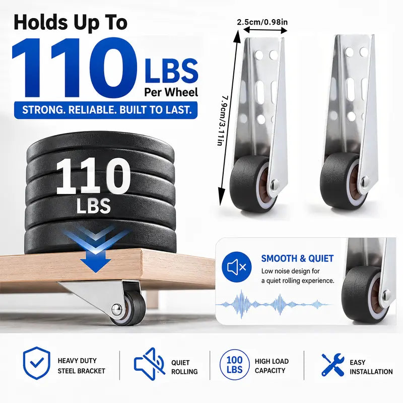 Heavy-Duty Vertical Track Roller Wheel - 110 lbs Capacity