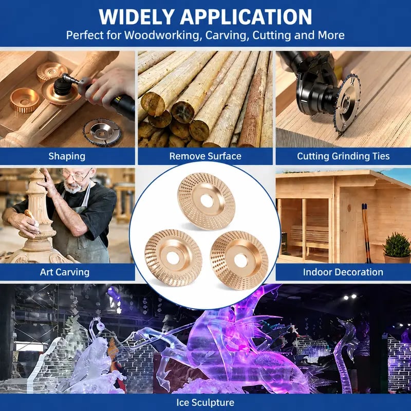 5-Piece Wood Carving Disc Set with Reducing Bushings