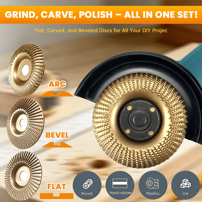 5-Piece Wood Carving Disc Set with Reducing Bushings