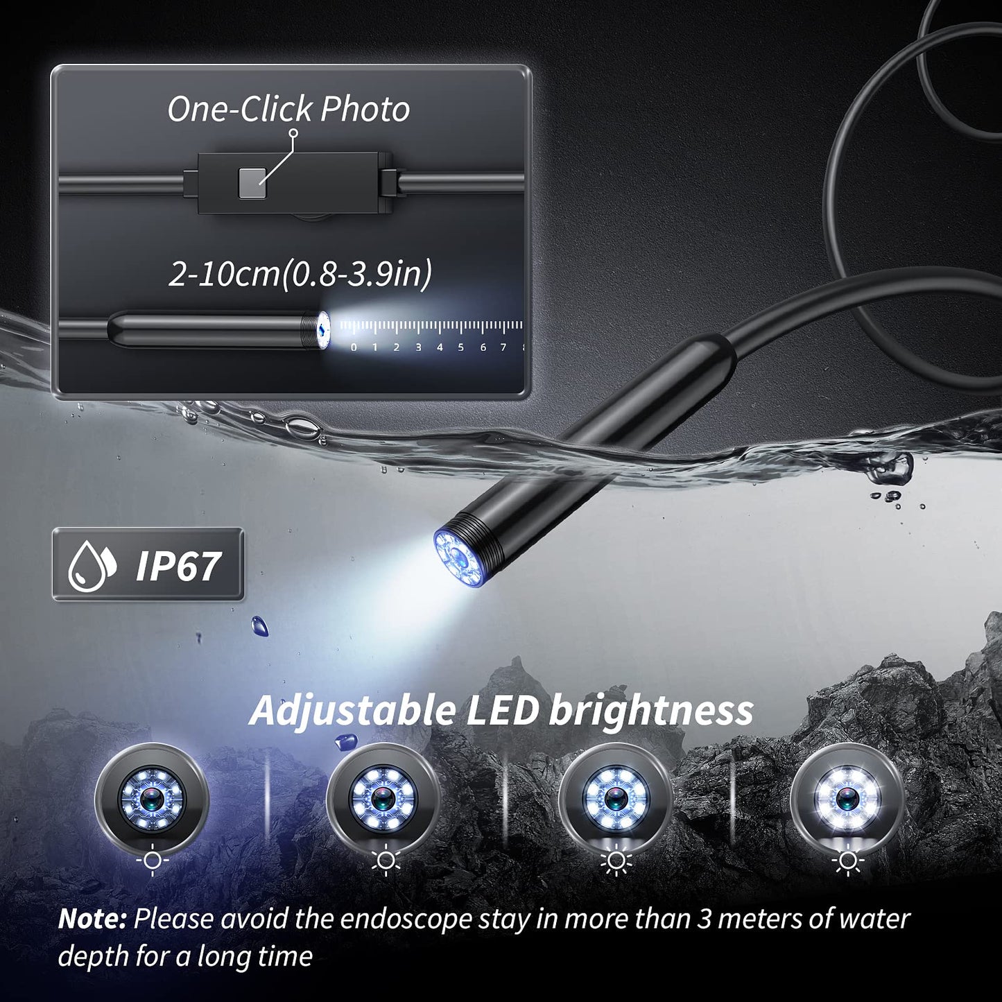 16.4ft HD Endoscope Inspection Camera for iPhone & Android
