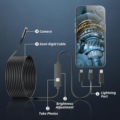 16.4ft HD Endoscope Inspection Camera for iPhone & Android