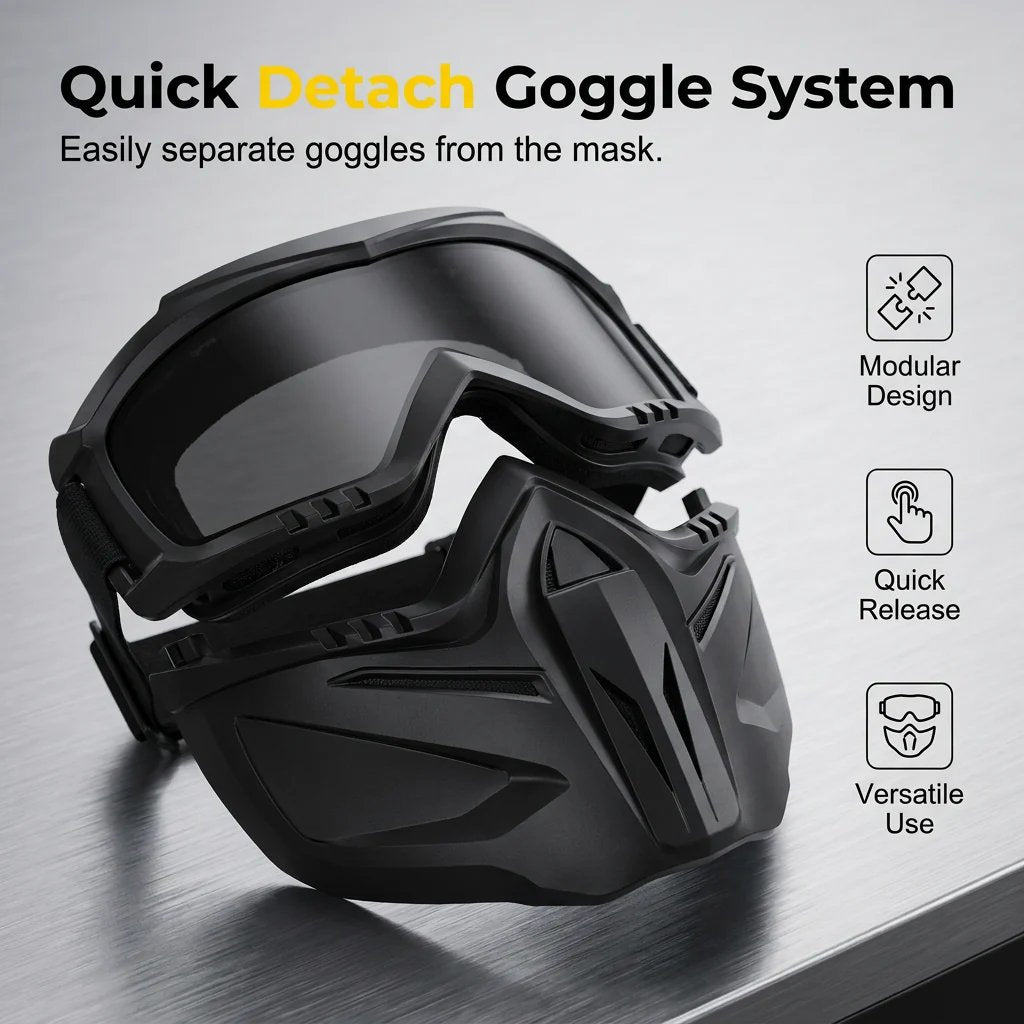 Detachable Full-Face Goggle Mask for Welding & Riding