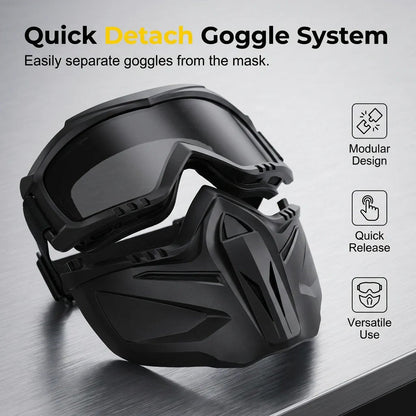 Detachable Full-Face Goggle Mask for Welding & Riding
