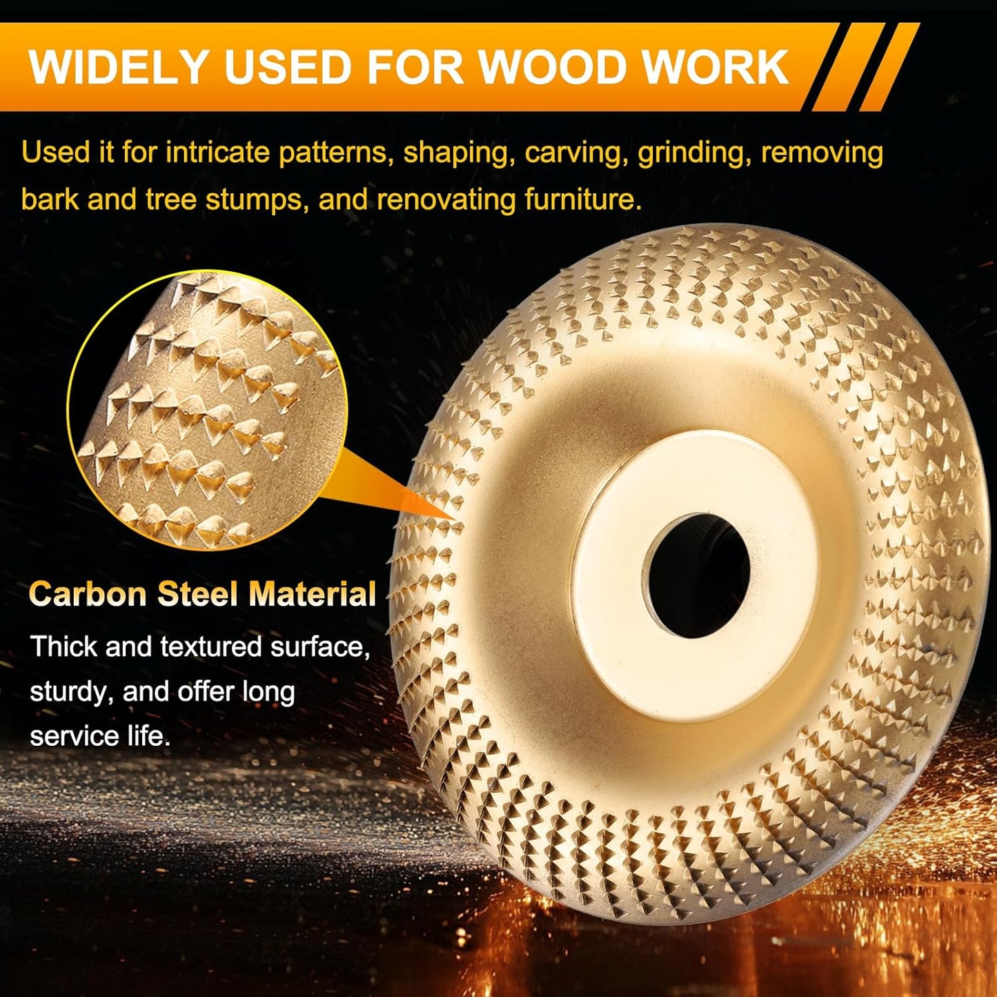 3-Piece Wood Carving Wheel Set - Carbon Steel