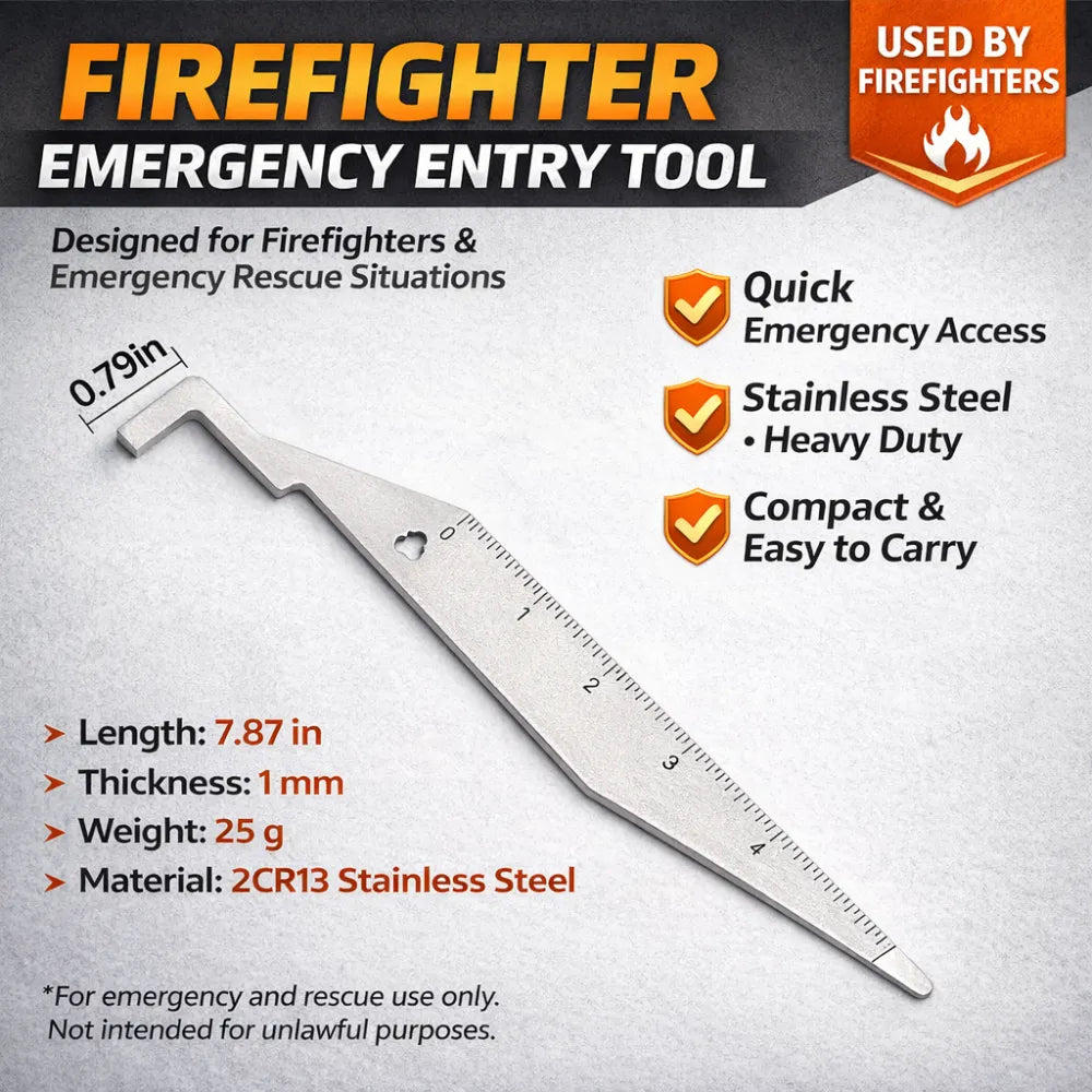 Multi-Purpose Stainless Steel Pry Tool with Measuring Edge