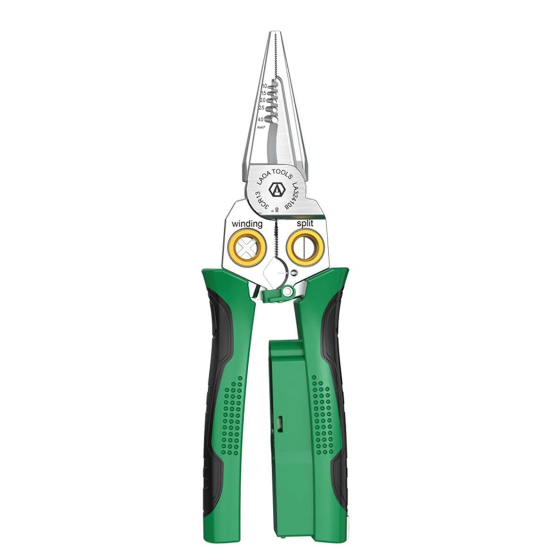 8-in-1 Electrician's Pliers with Wire Stripper & Crimper