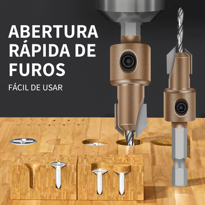 Combination Drill & Countersink Bit - Hex Shank (8mm)