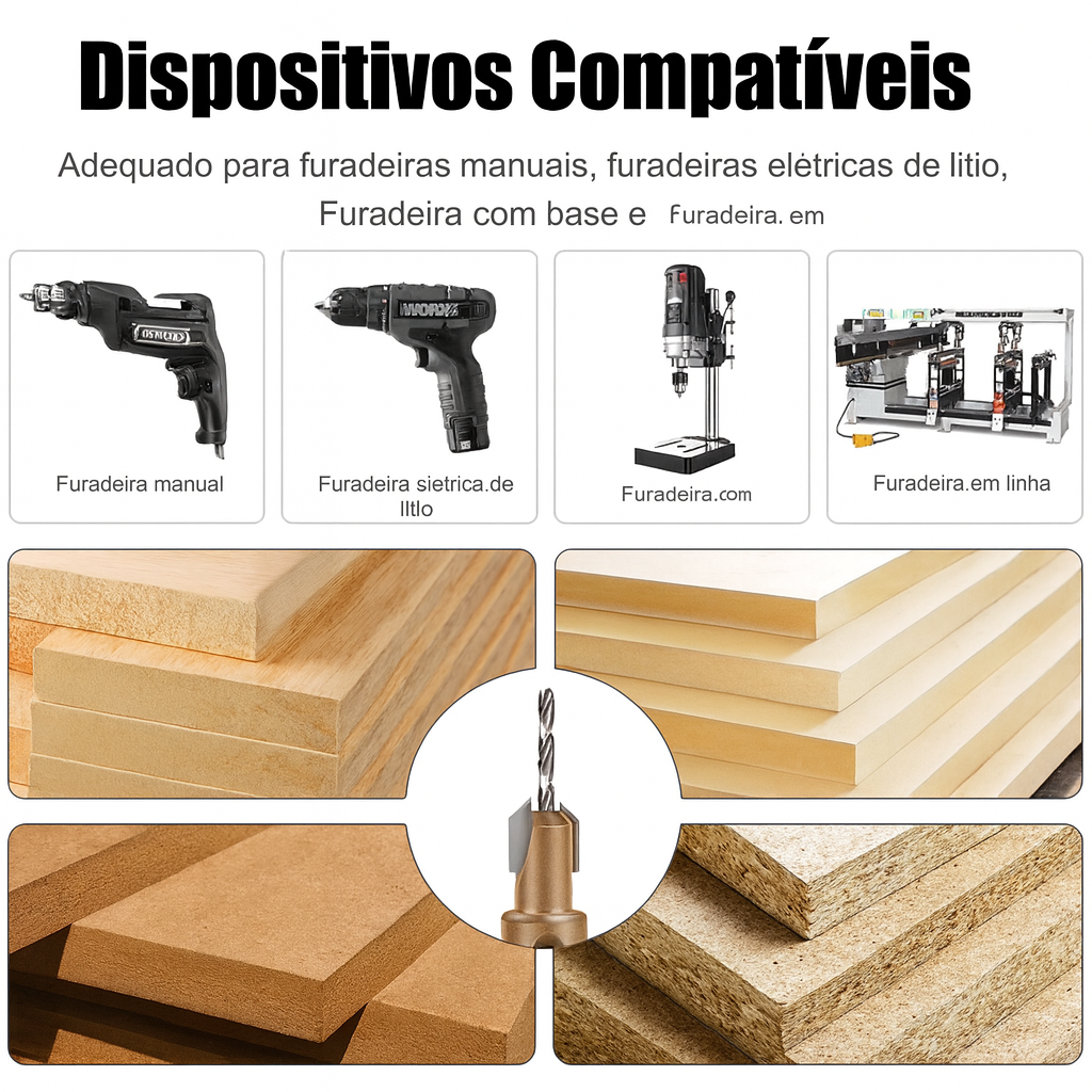 Combination Drill & Countersink Bit - Hex Shank (8mm)