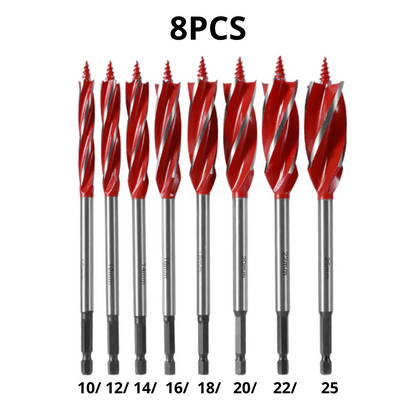 8-Piece Auger Wood Drill Bit Set