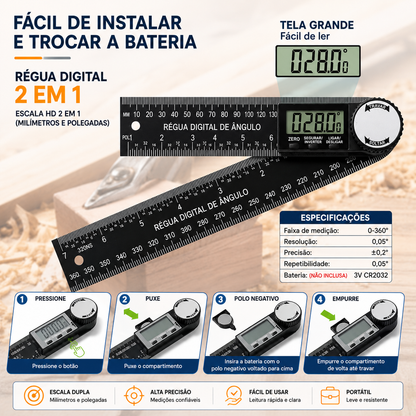 2-in-1 Digital Angle Finder and Ruler