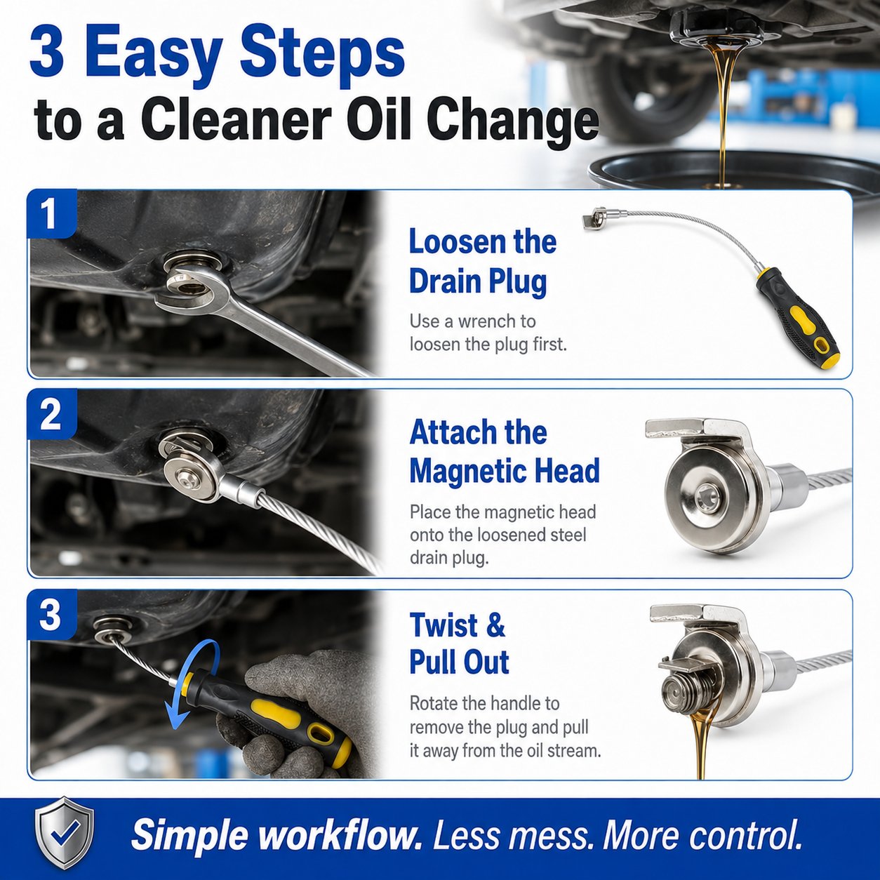 Flexible Magnetic Oil Drain Plug Remover