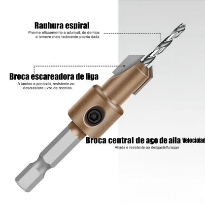 Combination Drill & Countersink Bit - Hex Shank (8mm)
