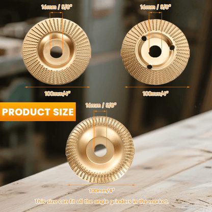 3-Piece Wood Carving Wheel Set - Carbon Steel