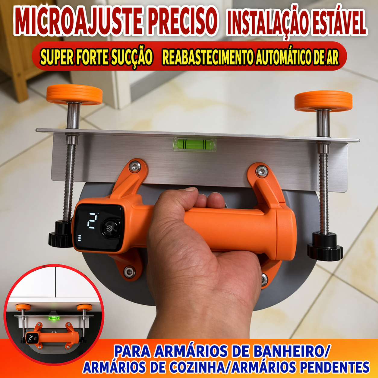 Electric Suction Cup Lifter - 260kg Capacity, Digital Display