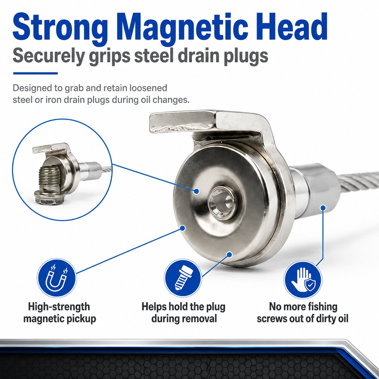 Flexible Magnetic Oil Drain Plug Remover