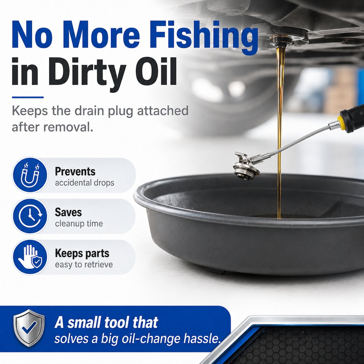 Flexible Magnetic Oil Drain Plug Remover