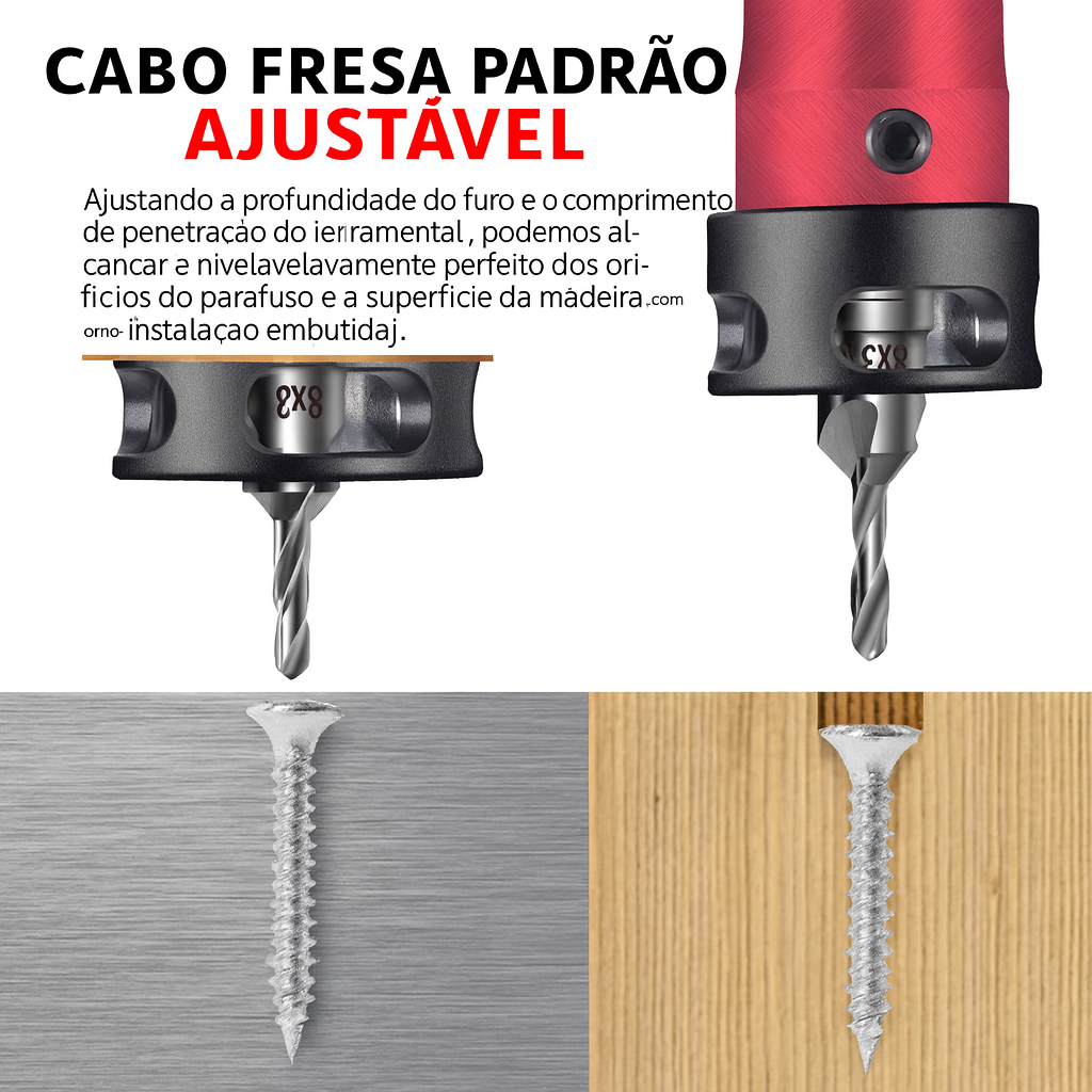 2-in-1 Countersink Drill Bit with Depth Stop - 7-Piece Kit