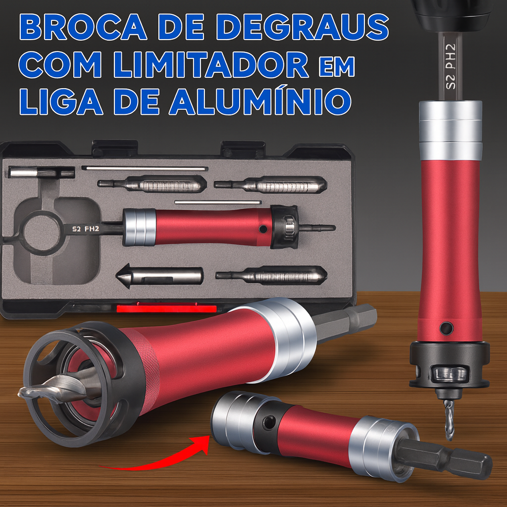 2-in-1 Countersink Drill Bit with Depth Stop - 7-Piece Kit