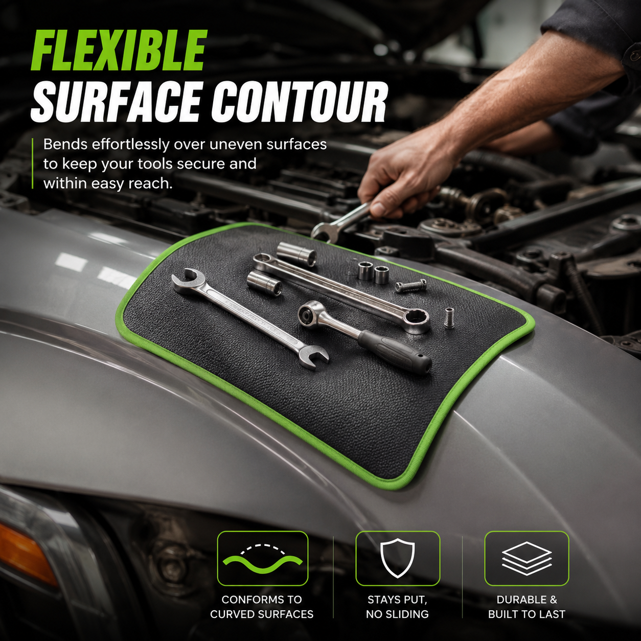 3-Piece Magnetic Tool Tray Set - Automotive & Workshop