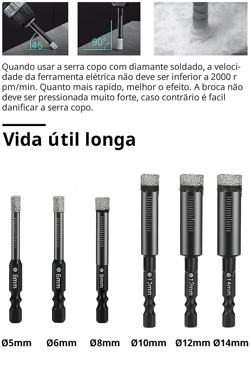 Diamond-Coated Drill Bit Set for Tile & Ceramic
