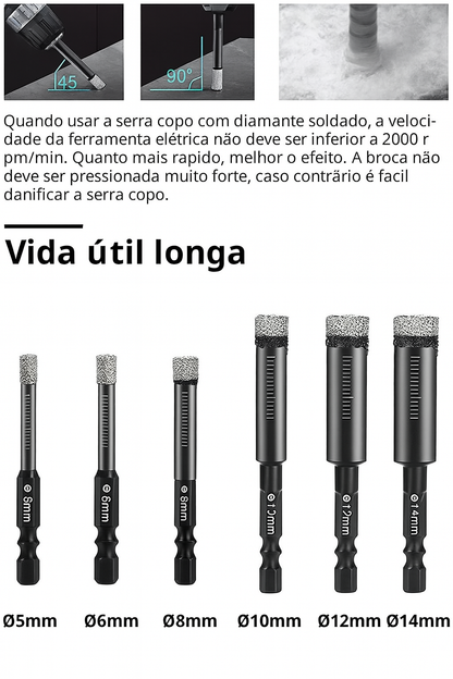 Diamond-Coated Drill Bit Set for Tile & Ceramic