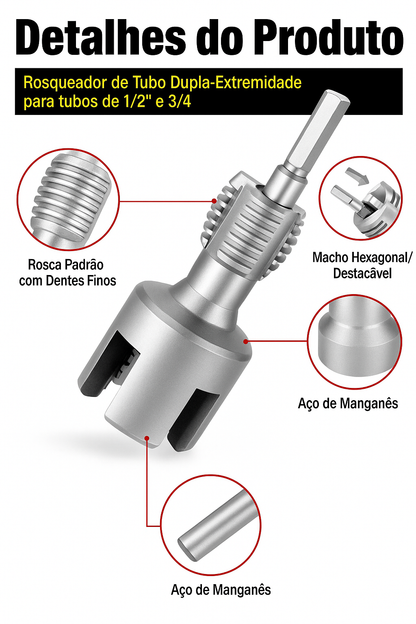 Manual Pipe Threader with Hex Fitting - DN15/DN20