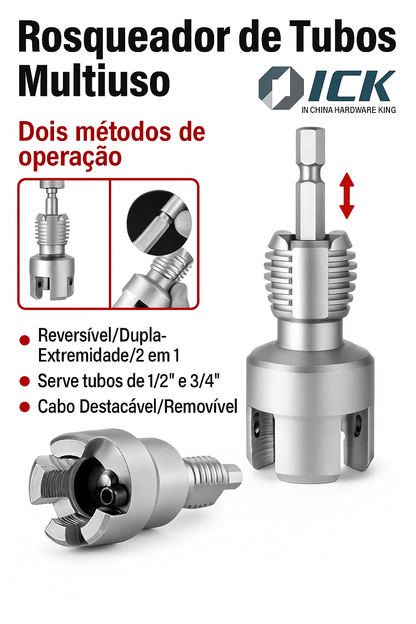 Manual Pipe Threader with Hex Fitting - DN15/DN20