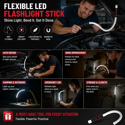 Flexible Gooseneck LED Inspection Light - USB-C Rechargeable