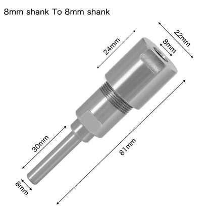 Router Bit Extension Rod – Multi-Size Shank Collet Adapter