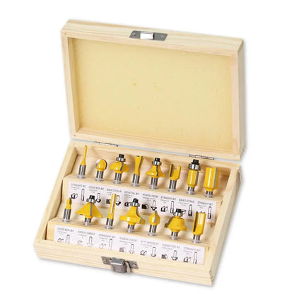15-piece 1/4in shank router bit set - image 2 of 8