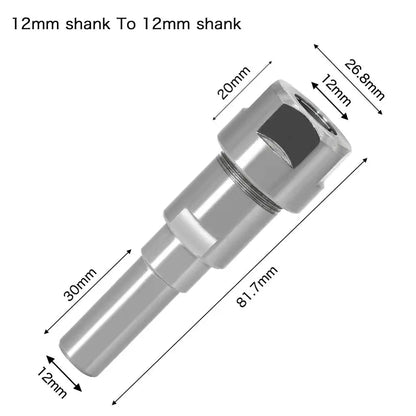 Router Bit Extension Rod – Multi-Size Shank Collet Adapter