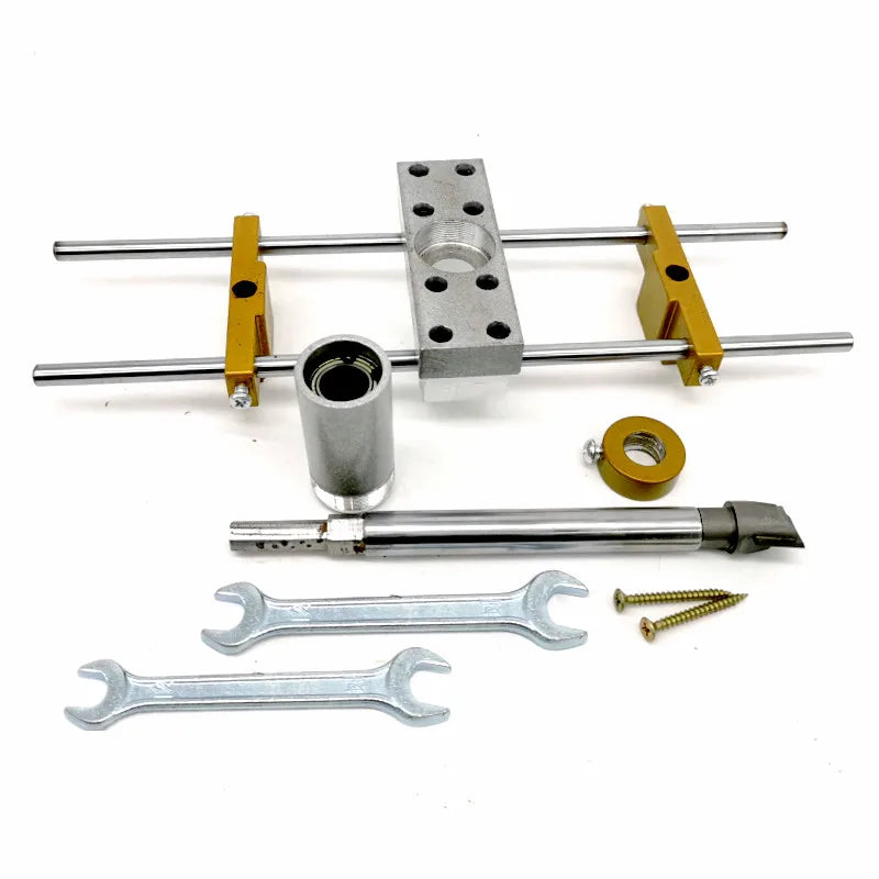 Door Lock Mortising Jig - 3-Cutter Kit, Aluminum