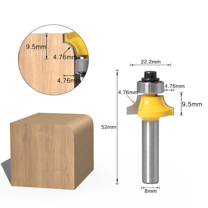 8mm shank small radius round over router bit with bearing - image 12 of 12