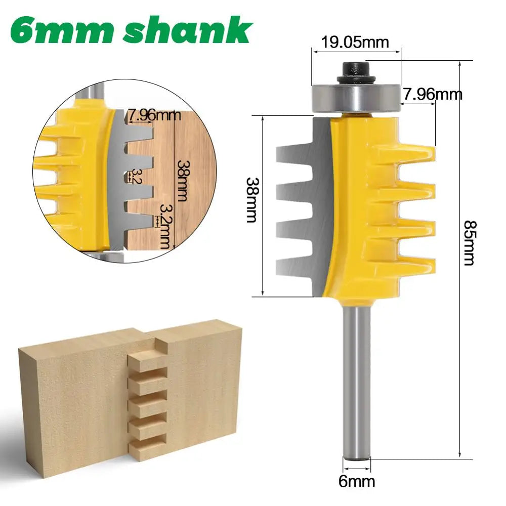 Reversible finger joint glue router bit with cone tenon profile - image 4 of 12