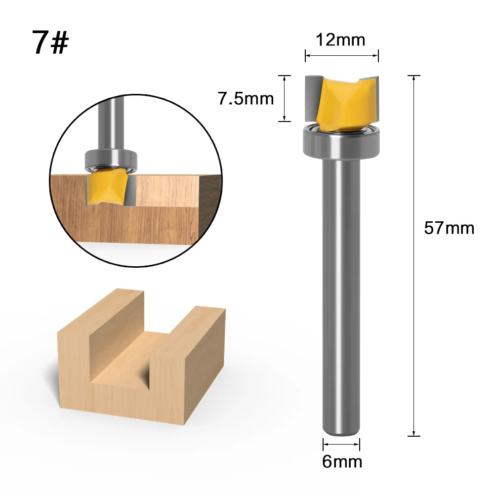 6mm shank hinge mortising template trim router bit - image 16 of 17