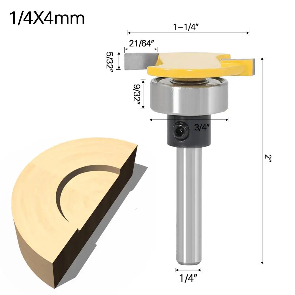 Bearing T-slot router bit with 1/4in and 6mm shank - image 10 of 12
