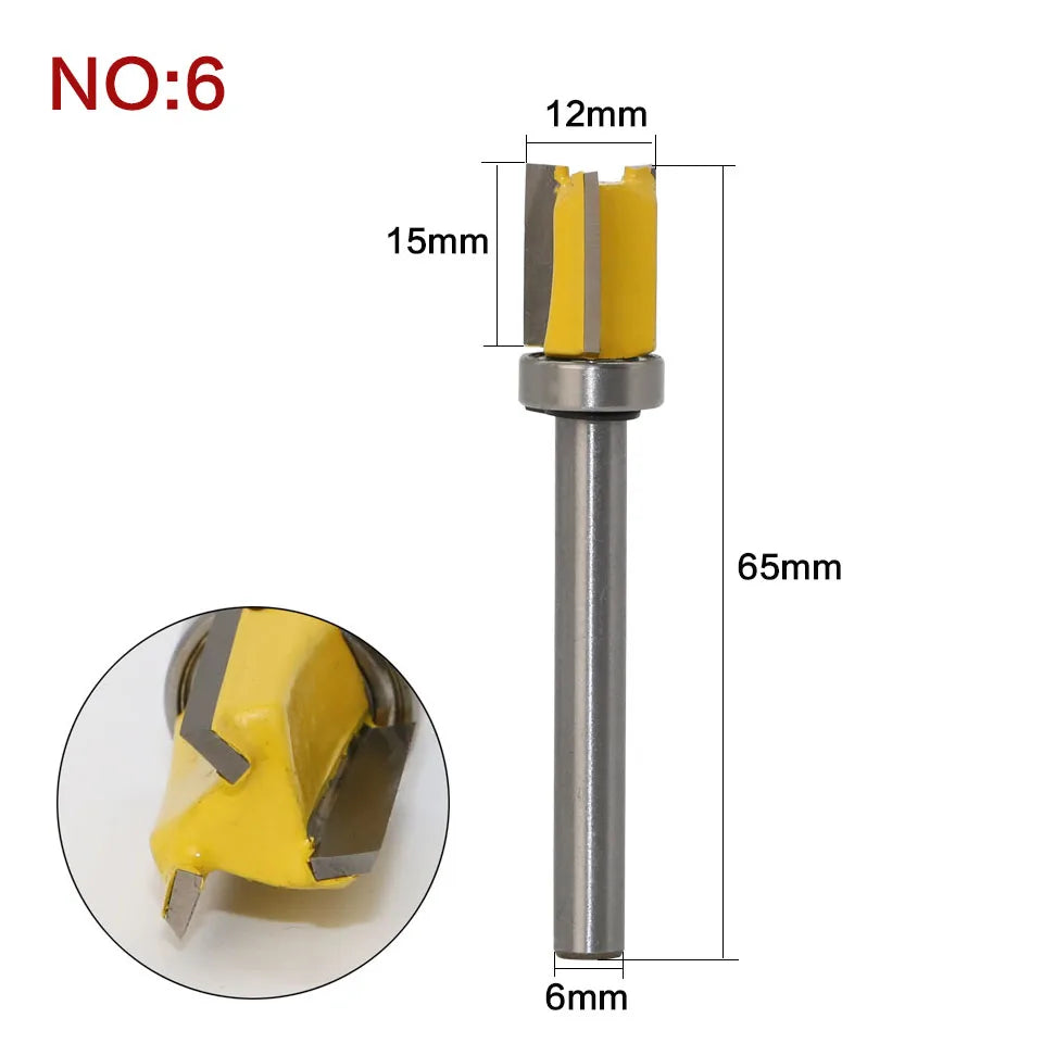 6mm shank hinge mortising template trim router bit - image 12 of 17