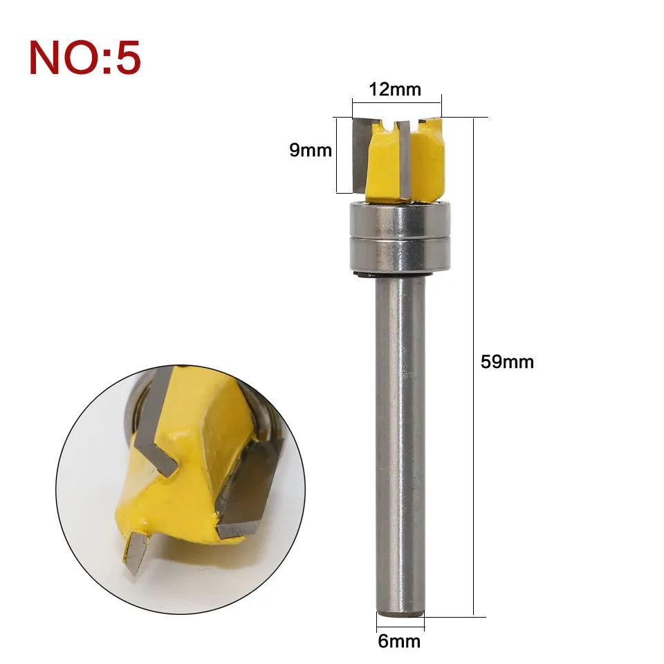 6mm shank hinge mortising template trim router bit - image 11 of 17