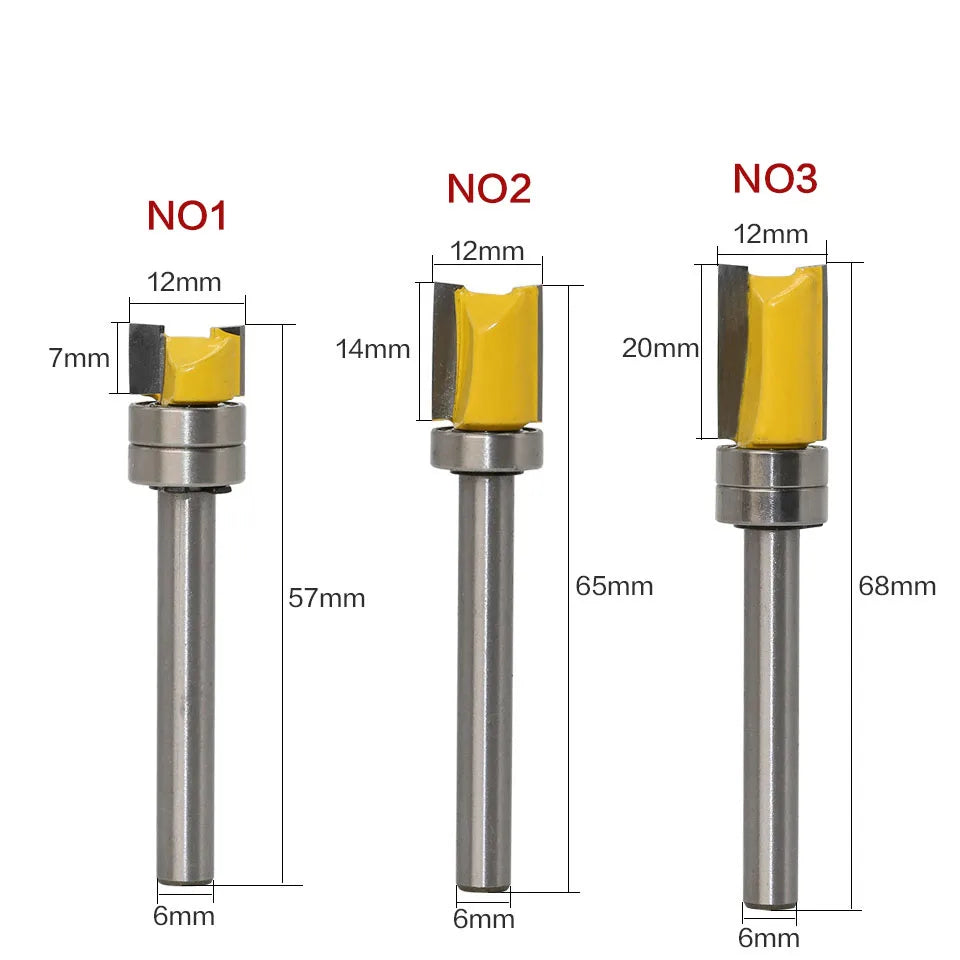 6mm shank hinge mortising template trim router bit - image 2 of 17