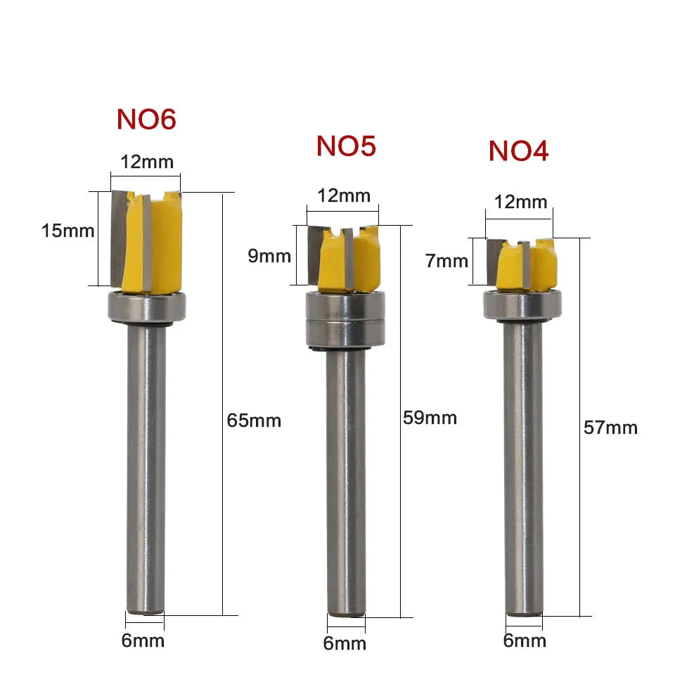 6mm shank hinge mortising template trim router bit - image 3 of 17