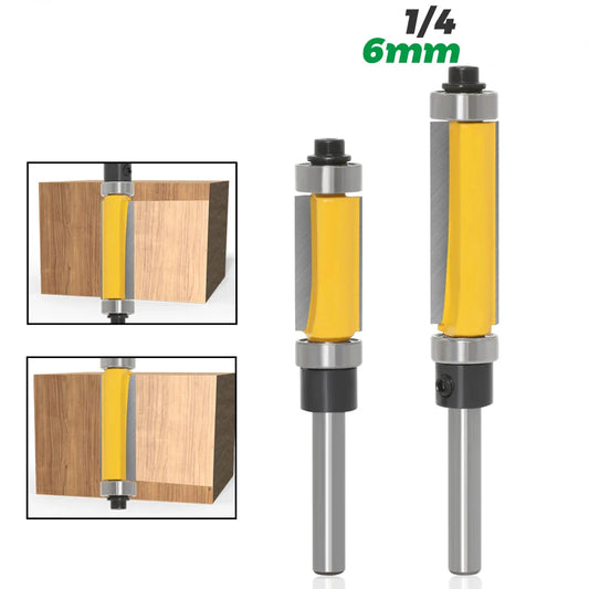 Straight Router Bit with Dual Bearings - 2 Inch Cut, 1/4 Shank