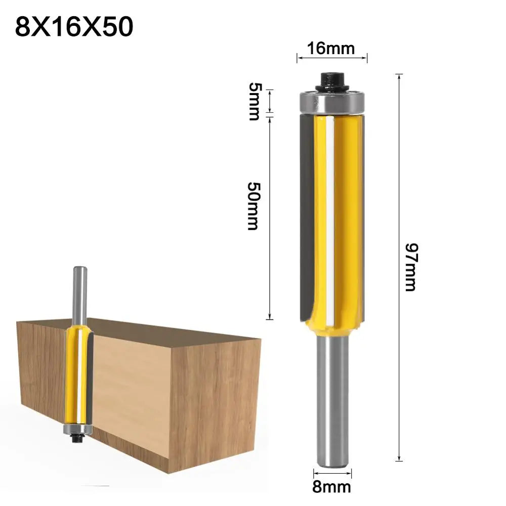 8mm shank flush trim router bit with top and bottom bearing - image 7 of 10