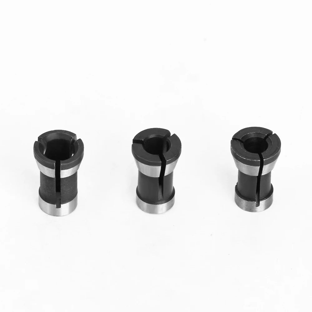 Carbide Collet Chuck Set - 6mm, 6.35mm & 8mm Router Bit Adapter